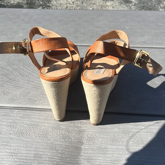 Steve Madden brown leather and canvas wedge - Picture 3 of 3